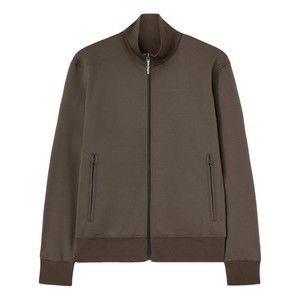 Palm Angels Chocolate Brown Jacket With Roll Neck And Logo Detail - NWT